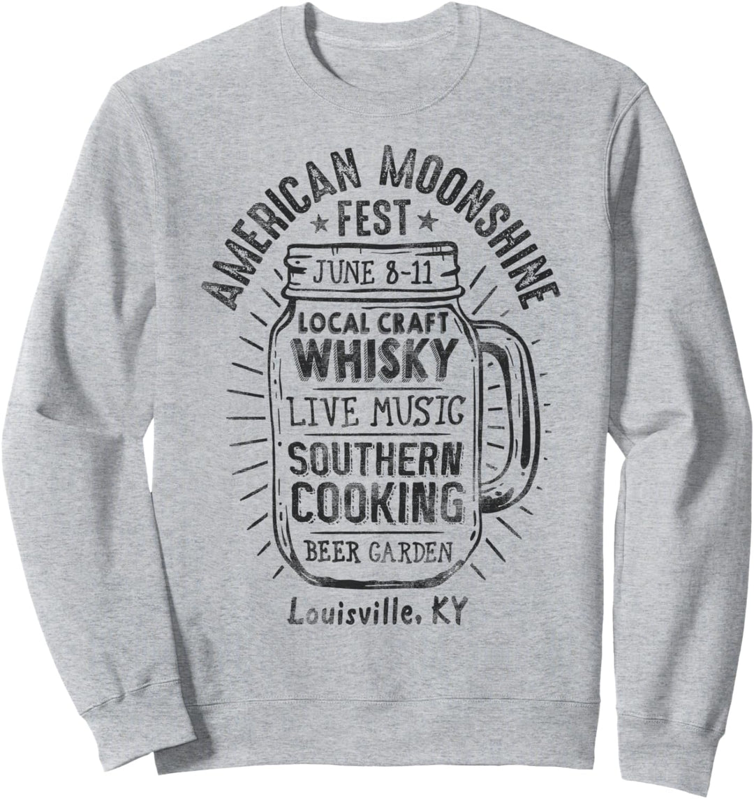 American Moonshine Fest Whisky Mason Jar Vintage Sweatshirt