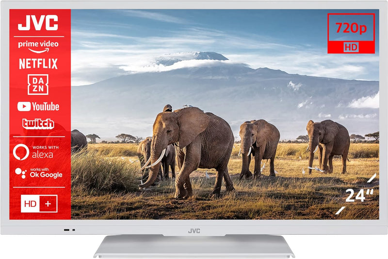 JVC LT-24VH5156W 24 Zoll Fernseher/Smart TV (HD Ready, HDR, Triple-Tuner, Bluetooth) - Inkl. 6 Monat