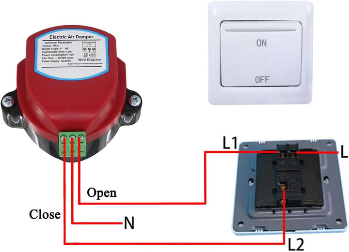 1 Stück 220v HVAC absperrklappe elektrisch drosselklappe lüftung lüftungsklappe elektrisch Durchmess