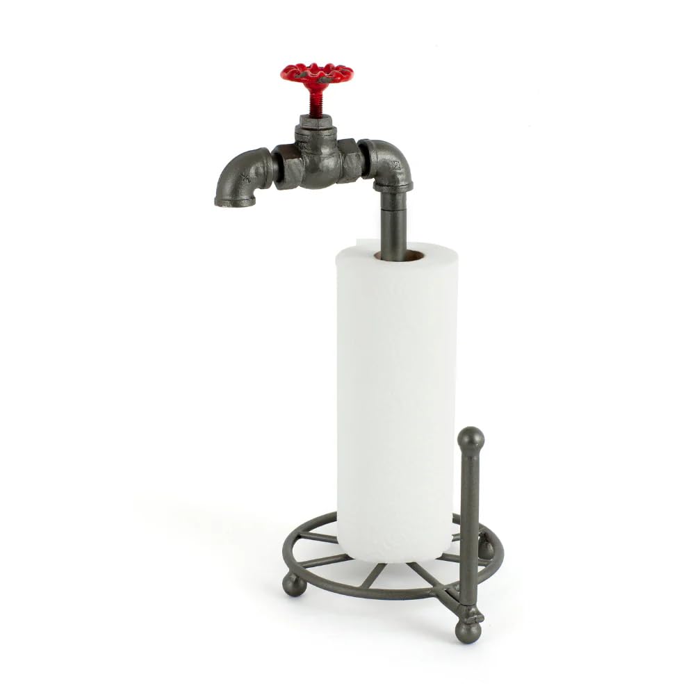 balvi Küchenpapierhalter Pipeline in Form eines Wasserhahns Industriedesign Eisen 39 x 22,5 x 18,5 c