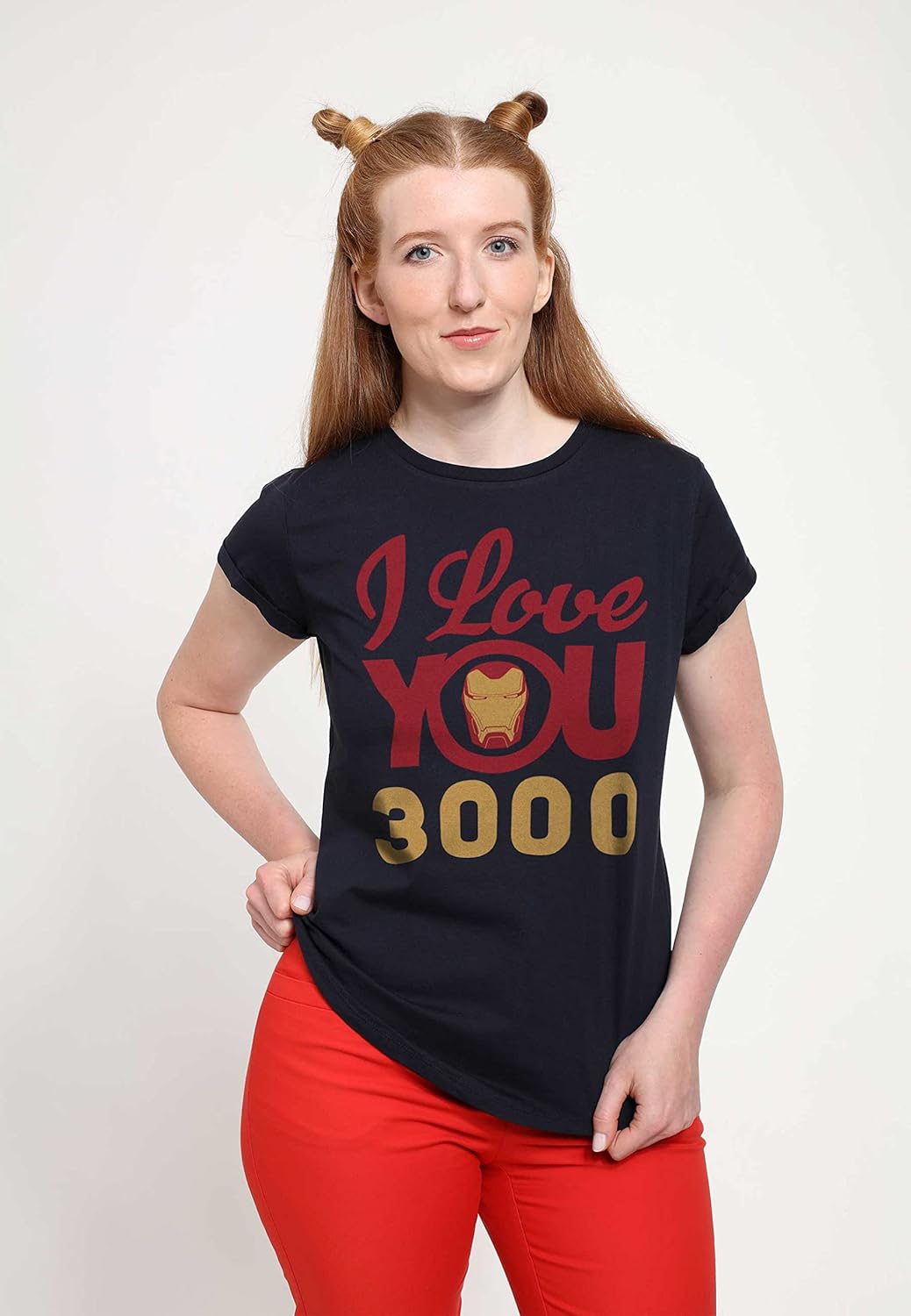 Marvel Damen T-Shirt XL Navy Blue, XL Navy Blue