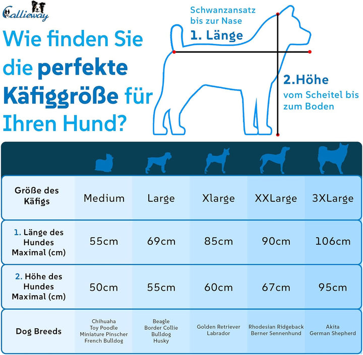 Callieway Faltbare/Klappbare ALU DOGBOX/Hundebox/Transportkäfig klappbar (XLarge), XLarge