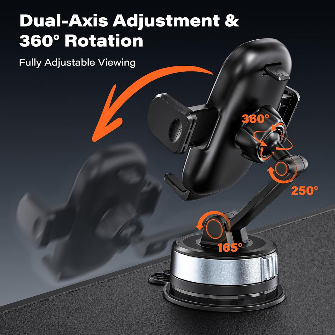 APPS2Car Handyhalterung Auto Saugnapf Dashboard, Gel-Lock Starke Saugkraft, Dual-Axis Dämpfungsarm V