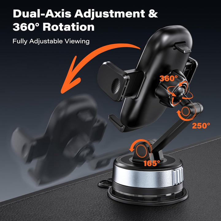 APPS2Car Handyhalterung Auto Saugnapf Dashboard, Gel-Lock Starke Saugkraft, Dual-Axis Dämpfungsarm V