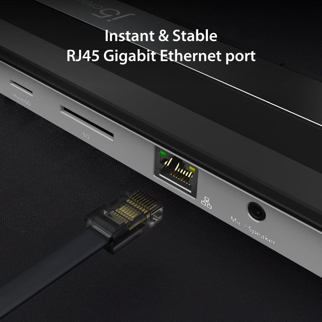 j5create USB-C 4K HDMI Dockingstation (9-in-1), 4K HDMI, 5Gbps USB-A x3, Kartenleser, PD 100W, Gigab