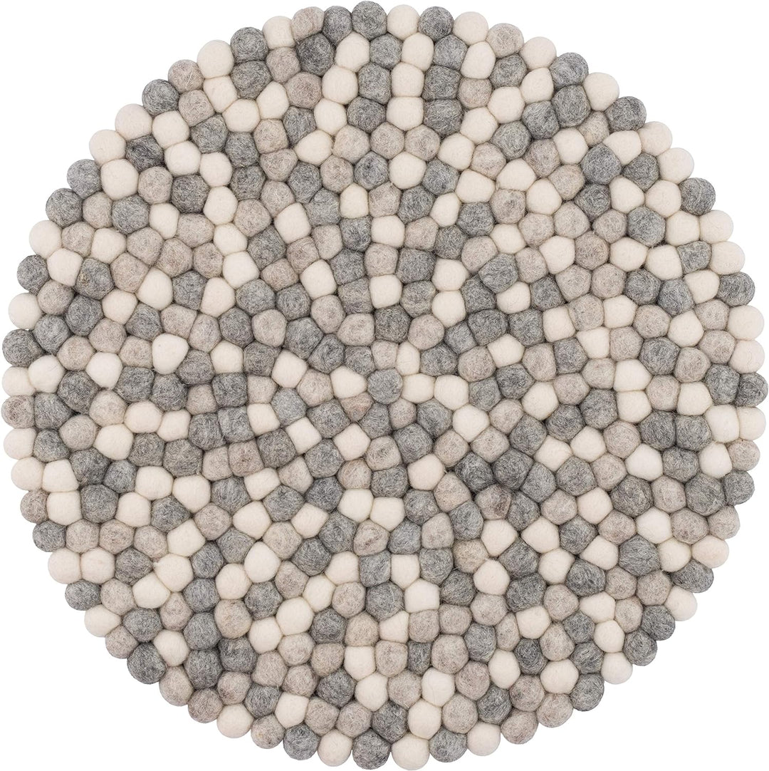 myfelt Hella Sitzauflage, Filzkugel, Wolle, rund 36 cm Naturfarben, Naturfarben