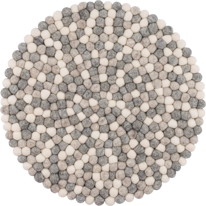 myfelt Hella Sitzauflage, Filzkugel, Wolle, rund 36 cm Naturfarben, Naturfarben