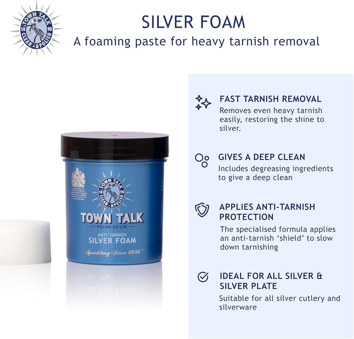 Town Talk - Silver Foam - Silberpflege-Paste- für strahlenden Silberglanz - 275gr.