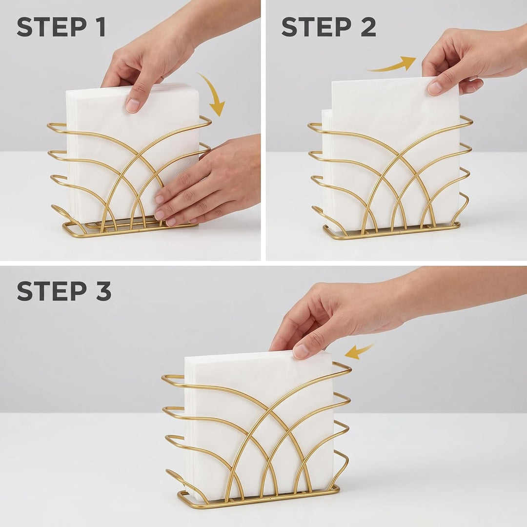 Goldfarbener Serviettenhalter für Tisch, moderner Esstisch, Dekoration, Serviettenhalter für Küchent