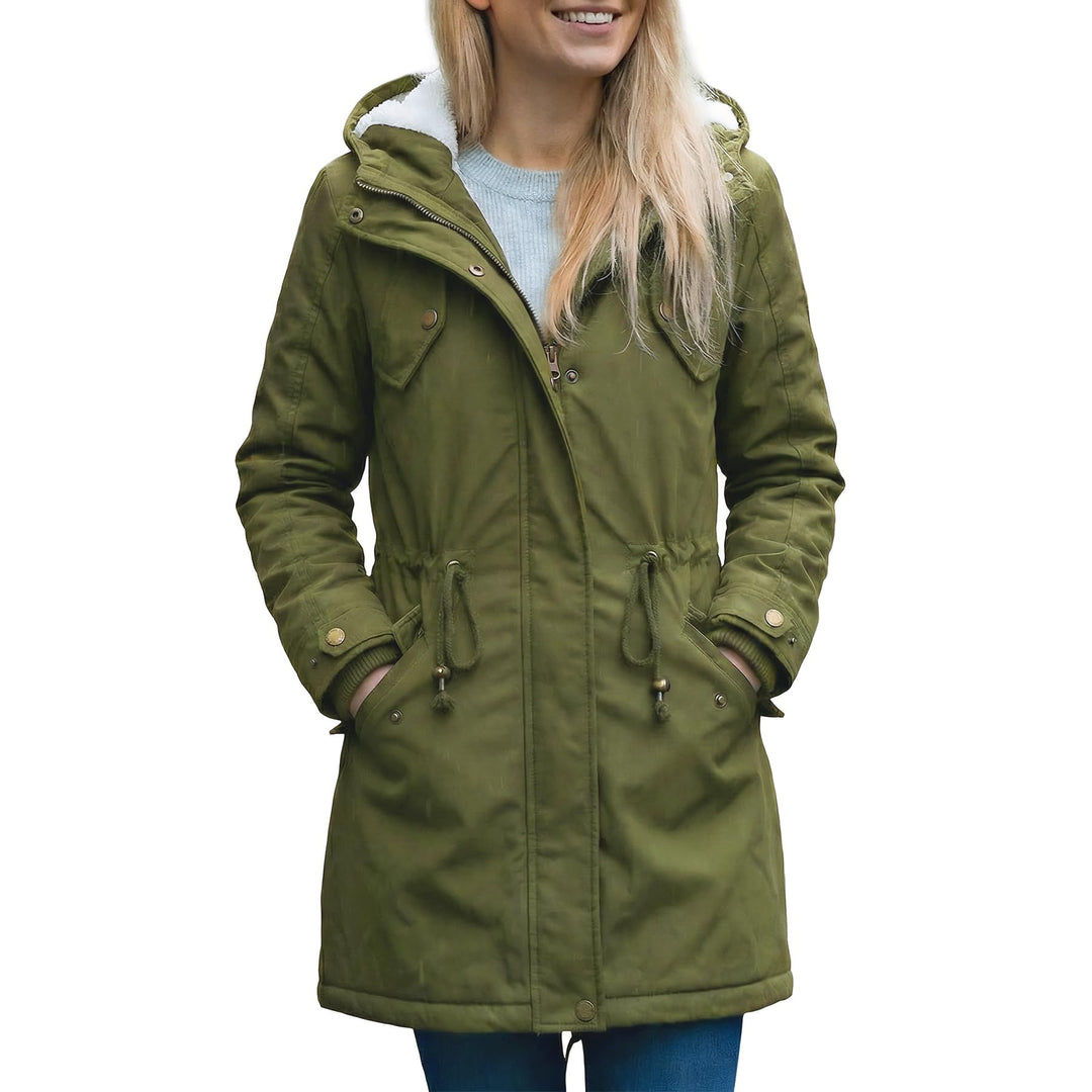 YYNUDA Wintermantel Damen Warm Gefüttert Winter Parka Mittellang Winterjacke Winterparka mit Fellkap