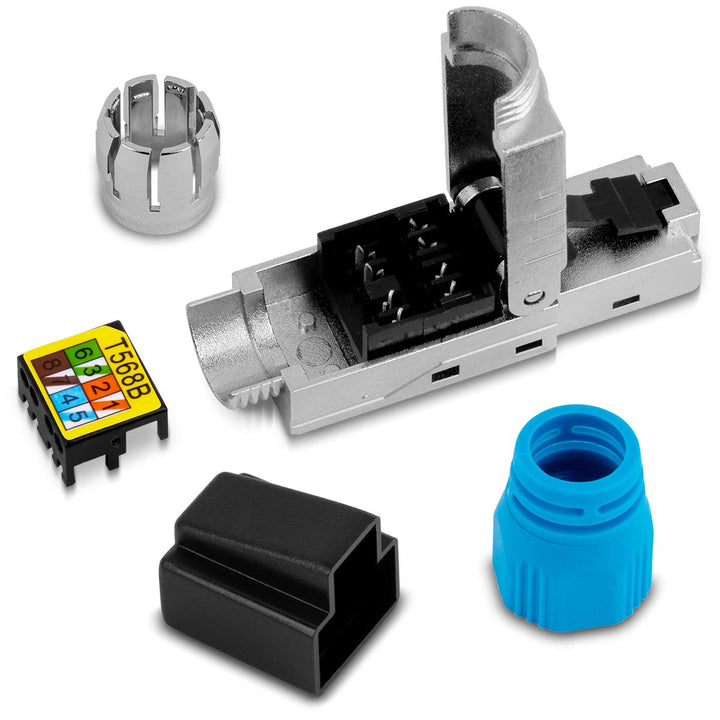 10 Stück Netzwerkstecker CAT 8 werkzeuglos CAT 8.1 RJ45 LAN UTP Kabel Stecker ohne Werkzeug werkzeug