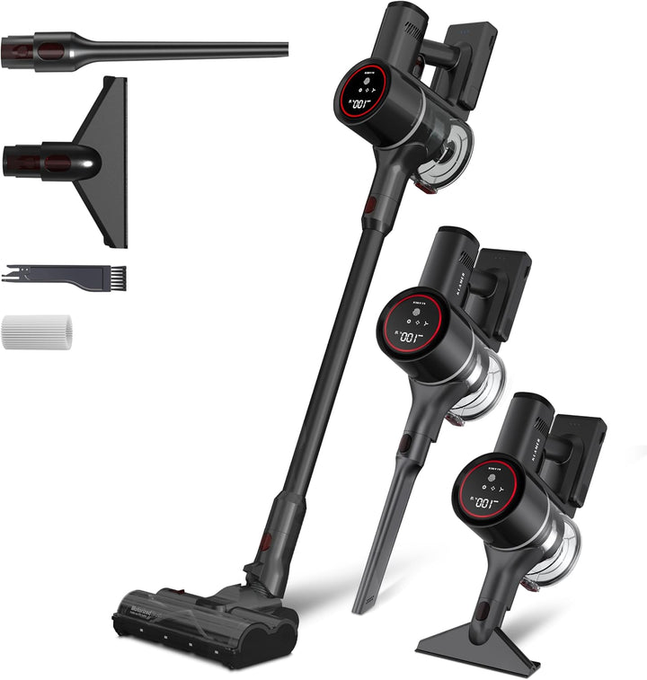 KLAMER Akku Staubsauger, 2-in-1 Staubsauger kabellos & Handstaubsauger, Akkulaufzeit bis 50 min, Akk