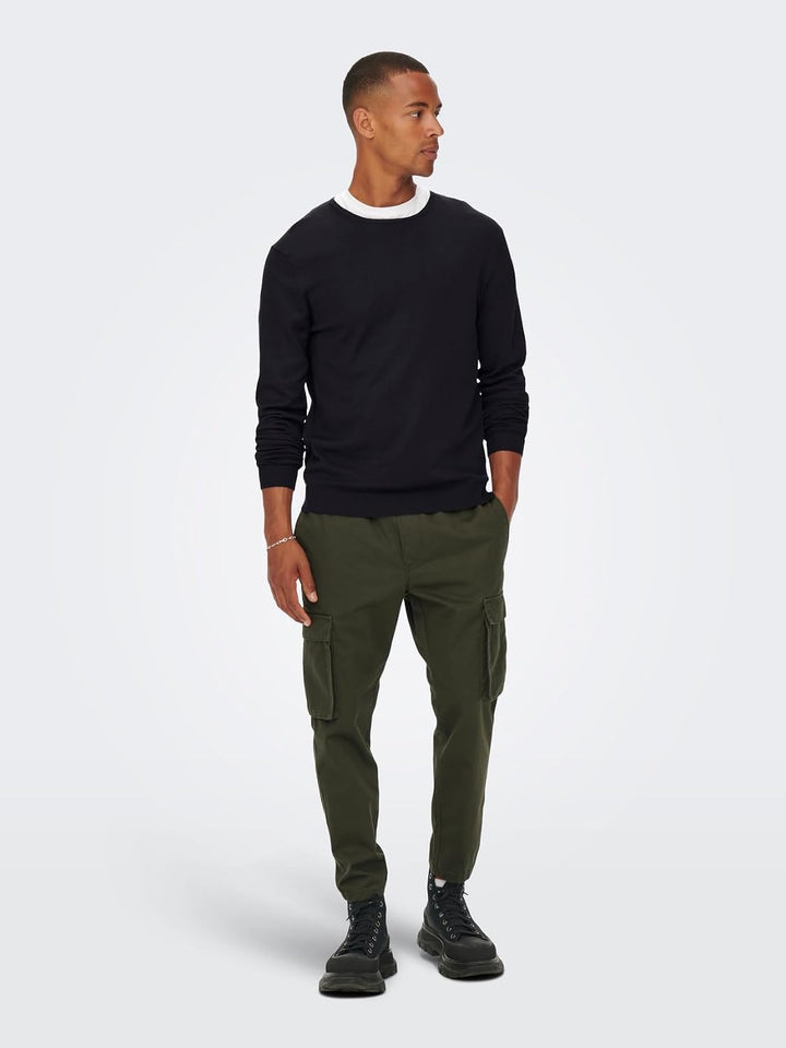 ONLY &amp; SONS Male Strickpullover ONSWYLER Pullover XS Black/, XS Black/