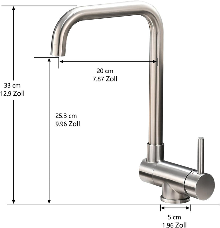AIMADI küchenarmatur mit Klappbar Fenster Wasserhahn Küche Vorfenster Armatur Küche aus Edelstahl Mi