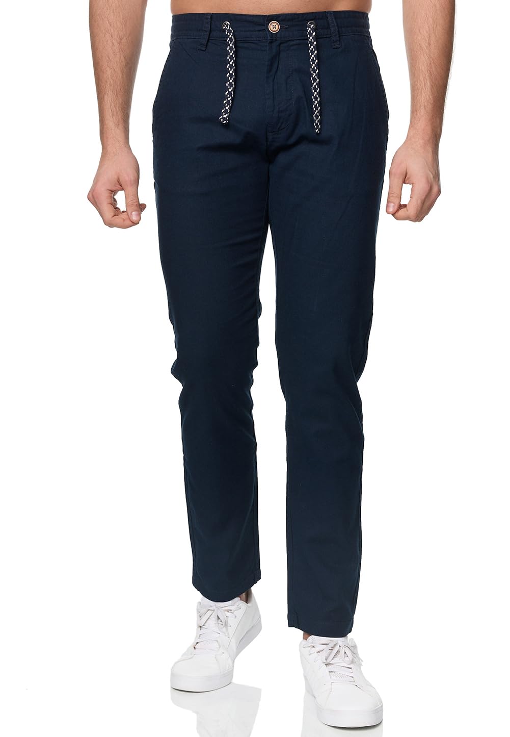Indicode Herren Venedig Stoffhose aus Leinen & Baumwolle | Leinenhose Freizeithose Männer
