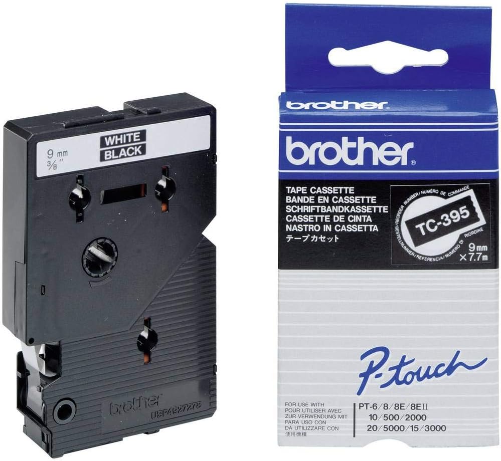 Brother TC395 Schriftbandkassette 9mm 9 mm x 7,7 m, 9 mm x 7,7 m