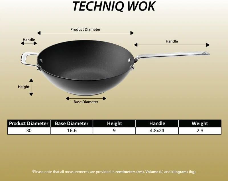 SCANPAN TechnIQ Wokpfanne Induction 30 cm | Multifunktionale Wok-Pfanne mit extra-grosser Bratfläche