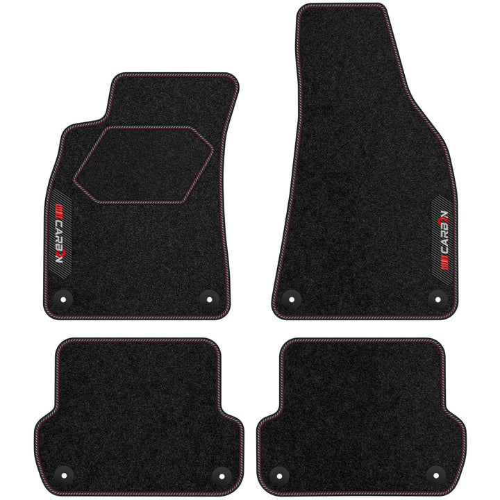 MOTOS Personalisierte Velours-Fussmatten Carbon Series passend für Audi RS4 B7 2006-2008 - Premium,