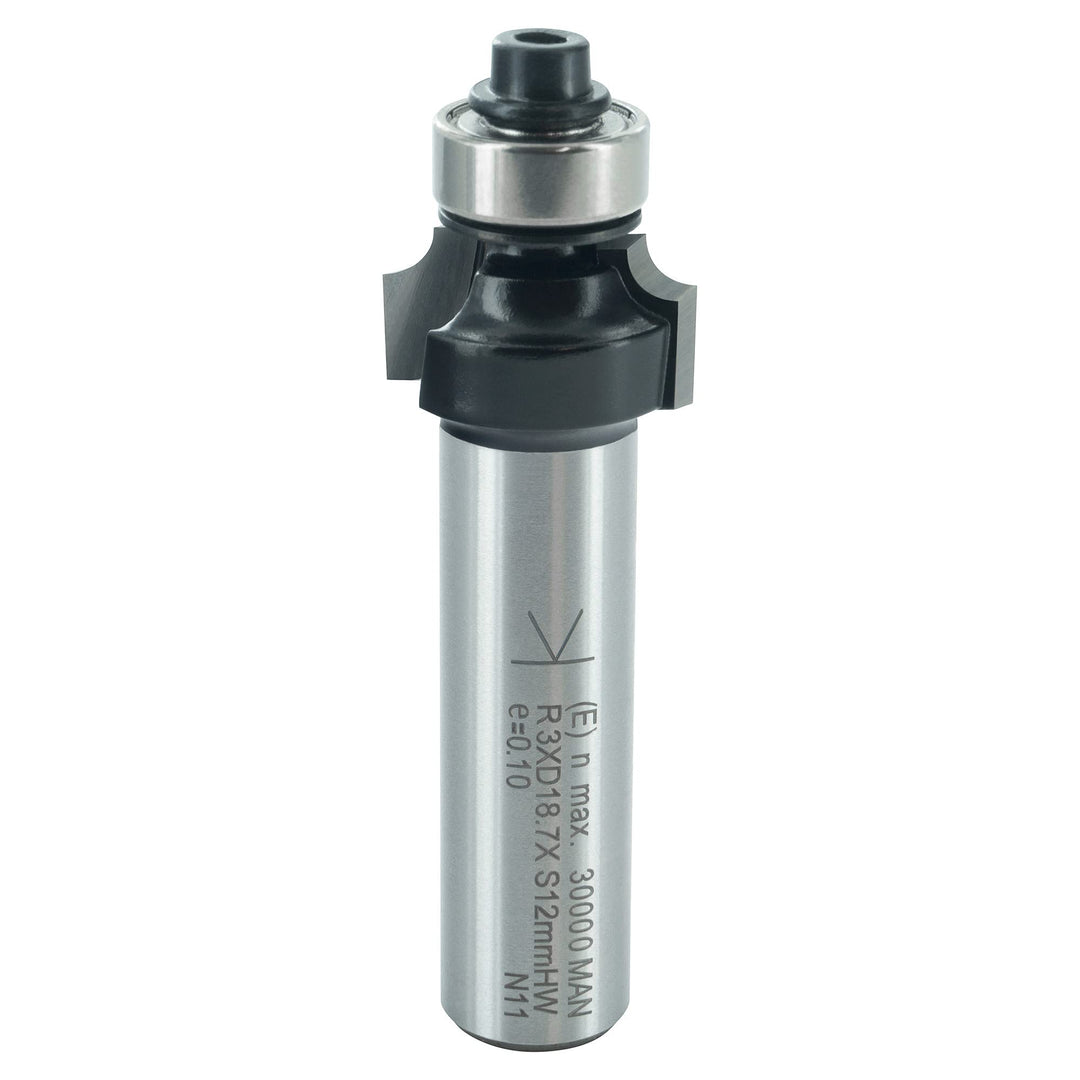 ENT 14362 Abrundfräser HW, Schaft (S) 12 mm, Durchmesser (D) 18,7 mm, NL 9,5 mm, R 3 mm, SL 40 mm, m