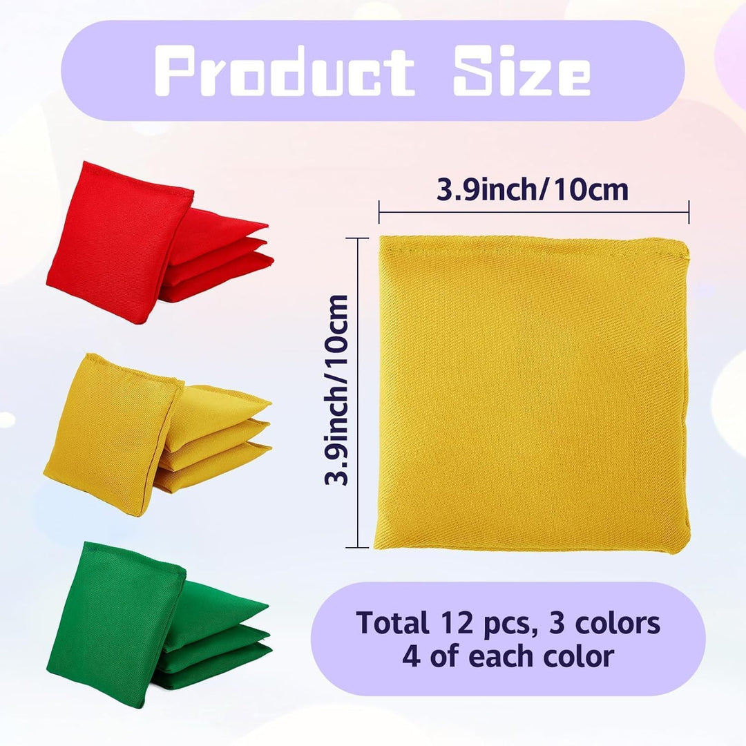 12 Stück Cornhole Säckchen, 10x10cm Cornhole Bean Bags, Wurfsäckchen, Nylon Sitzsäcke Werfen für Out