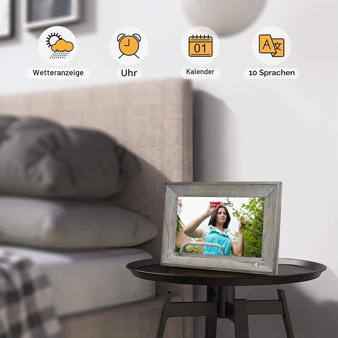 KODAK RCF-1013W Digitaler Bilderrahmen WiFi 10 Zoll IPS Touchscreen Grau