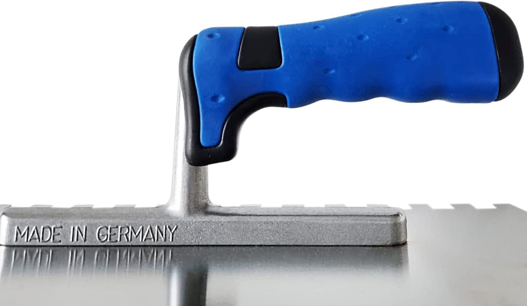 Maurerfreund, Fliesenlegerset 4-teilig, Glättekellen aus rostfreiem Edelstahl, Zahnung in 6x6 mm, 8x