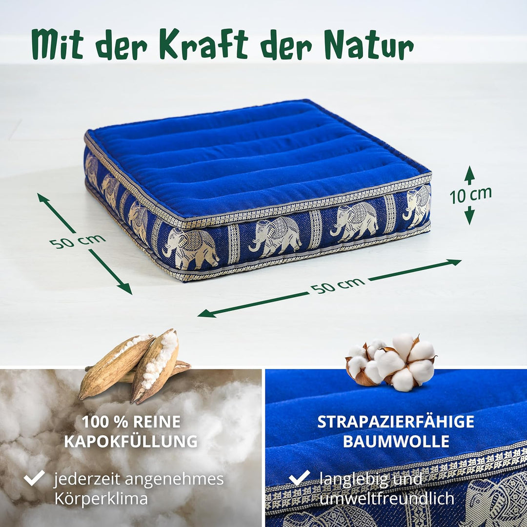 Livasia Sitzkissen Boden Thaiseide, Bodenkissen Indoor/Outdoor, Meditationskissen Yogakissen, Stuhla