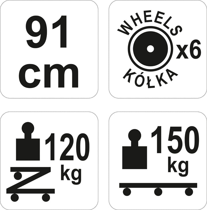 YATO Profi 2 in 1 Montage Rollbrett &plus; Werkstatthocker 150kg 6 leichtgängige 360° Rollen Werksta