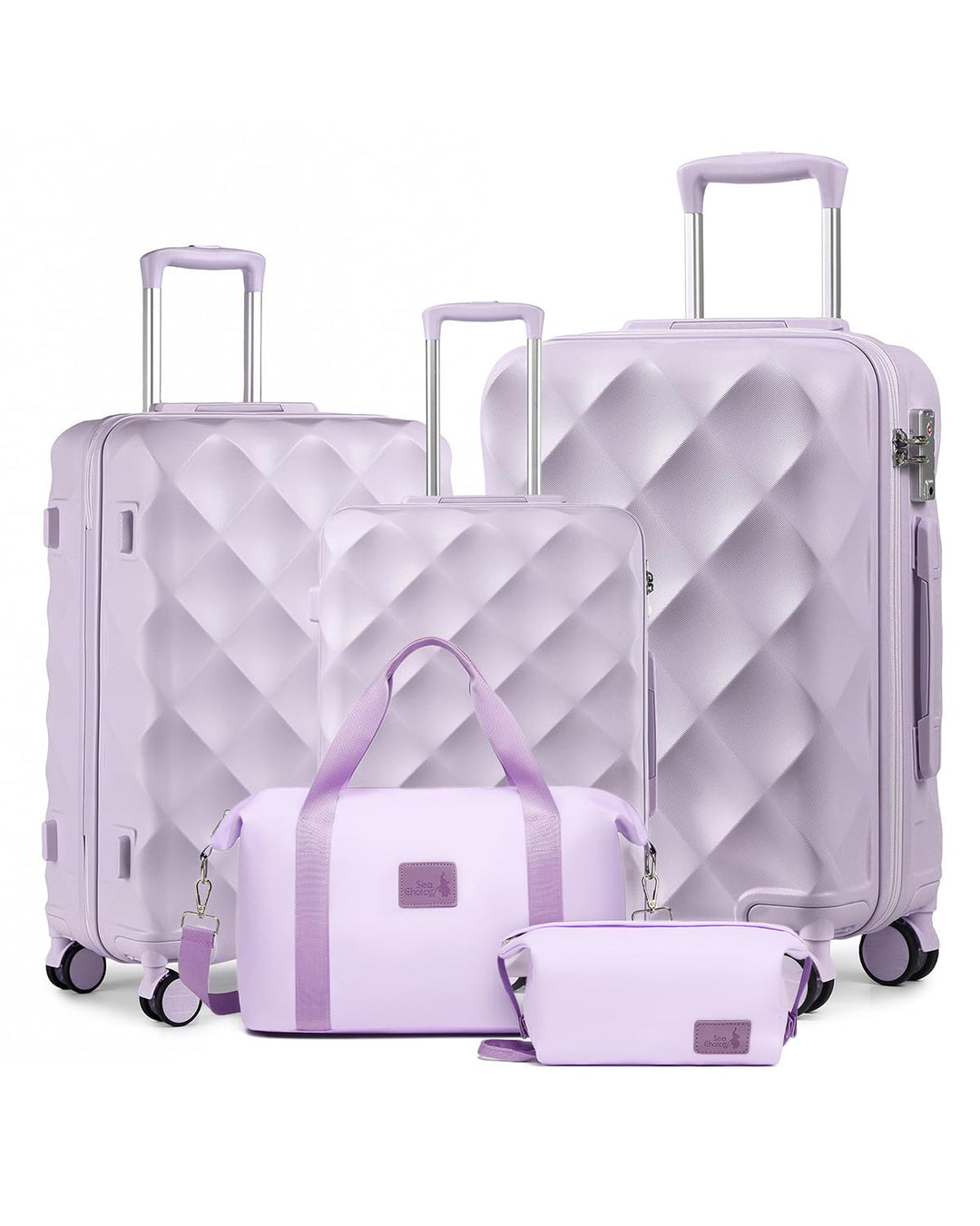 Sea choice Hardschalen Trolley Koffer Set 5tlg. Zwillingsrollen Reisekoffer Enthält 1 Reisetasche un