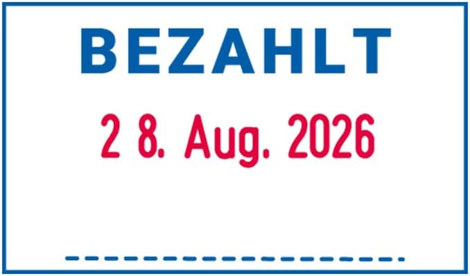 Trodat Professional Datumstempel 5430, selbstfärbend, mit Text Bezahlt, Abdruck 41 x 24 mm, Blau und