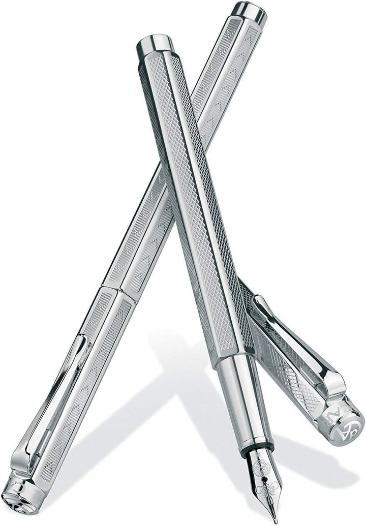 Caran d´Ache 0958.485 Ecridor Retro Füllhalter, Federbreite medium Silber, 1 Stück (1er Pack) Single