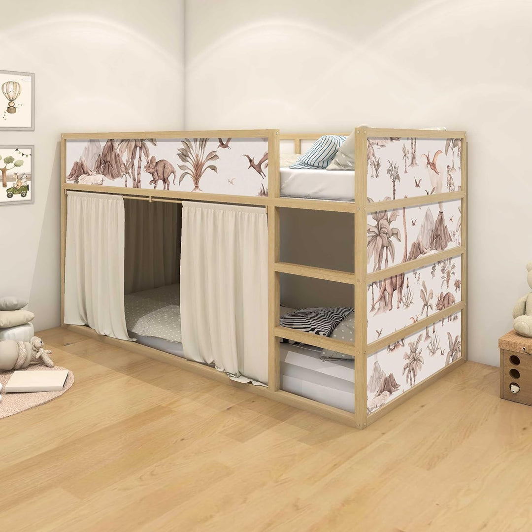 WANDKIND Aufkleber für IKEA KURA Kinderbett Hochbett Klebefolie Möbelfolie Sticker Kinderzimmer Dino