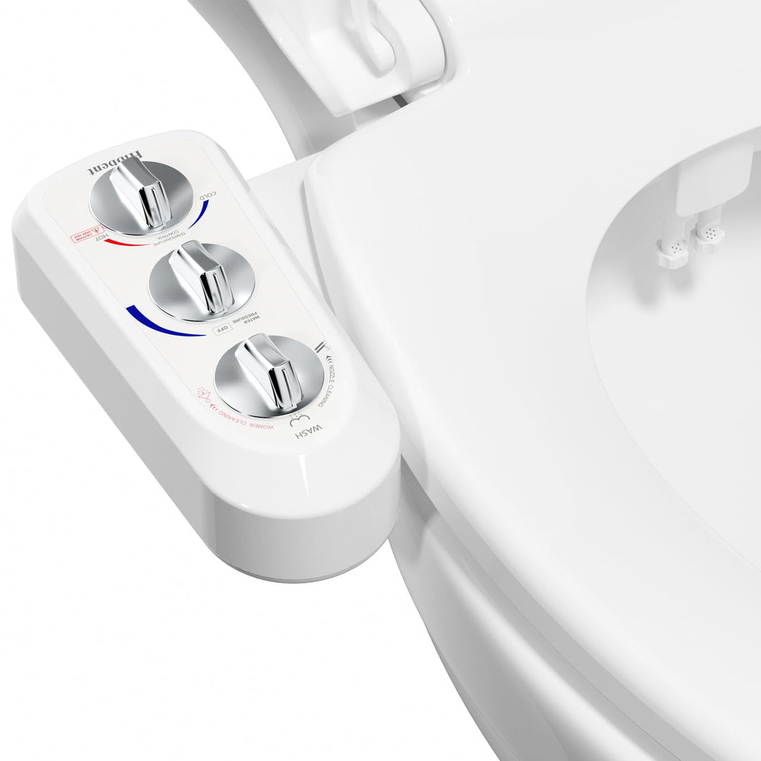 Hibbent WC Bidet, Water Bidet Dusch-WC (ohne Strom),Intimreinigung mit Selbstreinigende Düsen Wasser