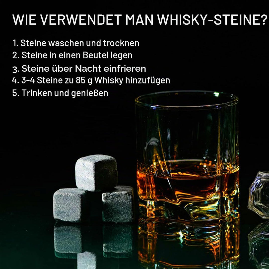 Whisky Gläser Set, Whisky Steine Set, Whiskey Geschenke für Männer, Whiskey Set Geschenk Mit 4 Whisk