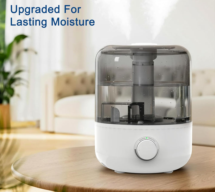 3L Grosse Top-Fill-Luftbefeuchter für Schlafzimmer, Nebel-Luftbefeuchter mit 360°-Doppeldüsen, Wasse