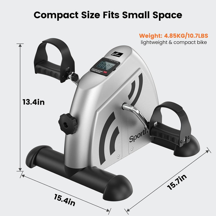 Sportneer Pedaltrainer für Senioren,Mini Heimtrainer mit LCD-Display, Fitnessgeräte für Zuhause – Ti