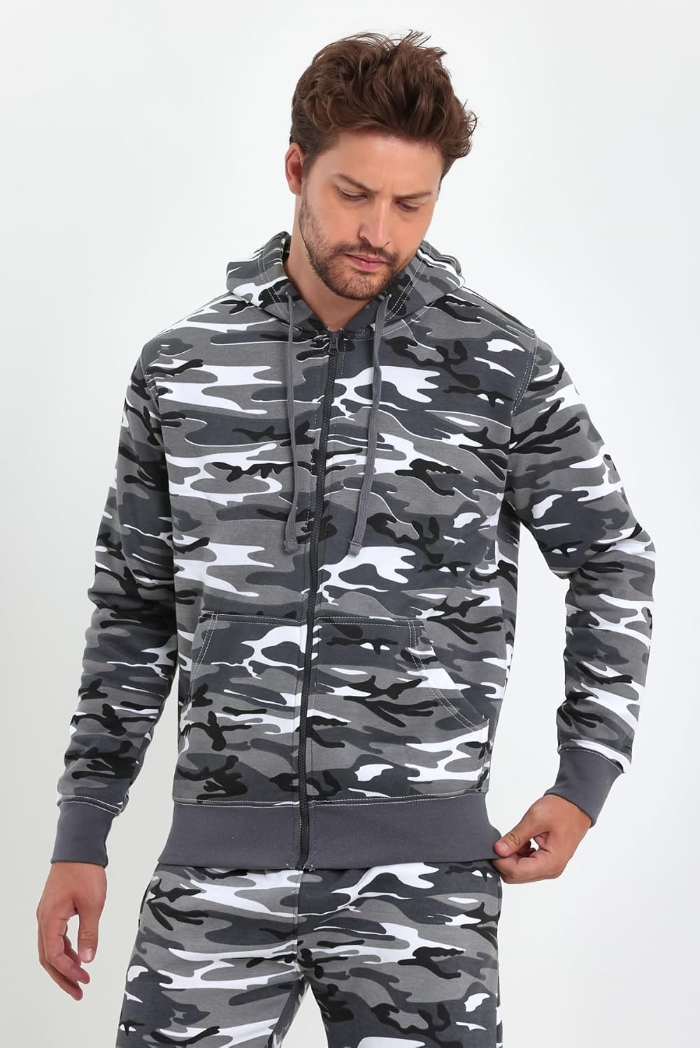 Raff & Taff Herren Zipper Hoodies Kapuzenjacke Sweatjacke Übergangsjacke Jacke Basic Schlicht bis 8X
