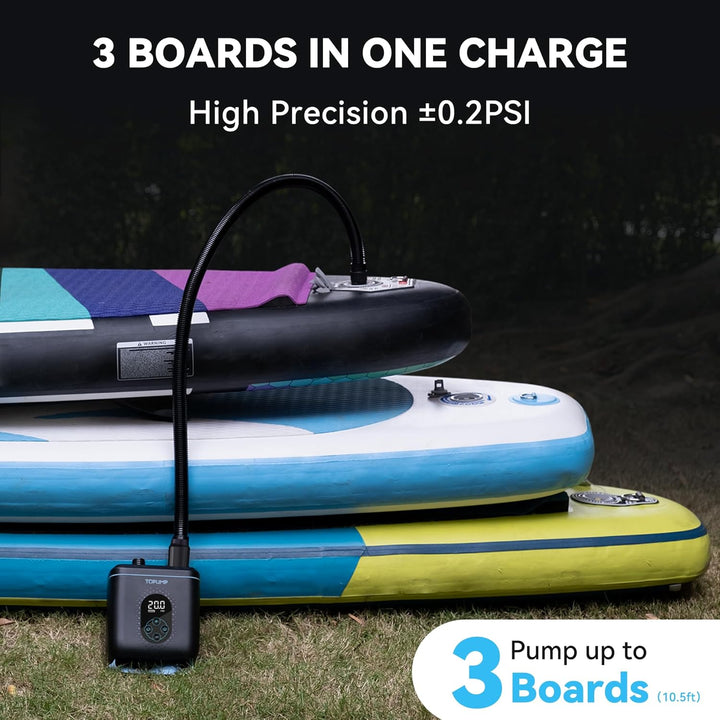 TOPUMP 20PSI Elektrische SUP-Pumpe TPS260, Wiederaufladbar, Auto-Off, 2-Stufen Inflation/Deflation,