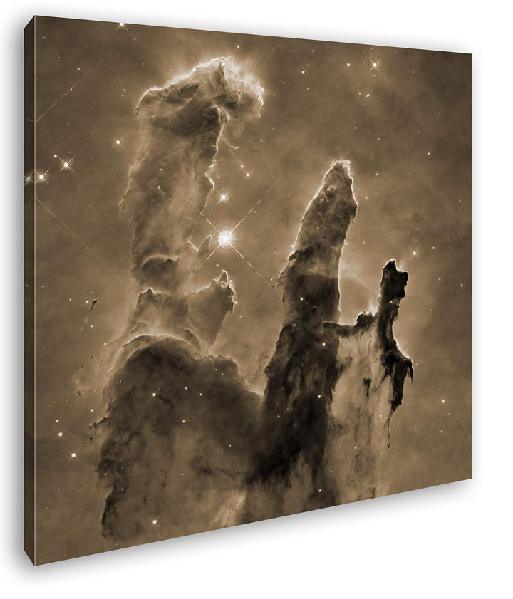 deyoli Säulen der Schöpfung Format: 70x70 Effekt: Sepia als Leinwandbild, Motiv fertig gerahmt auf E