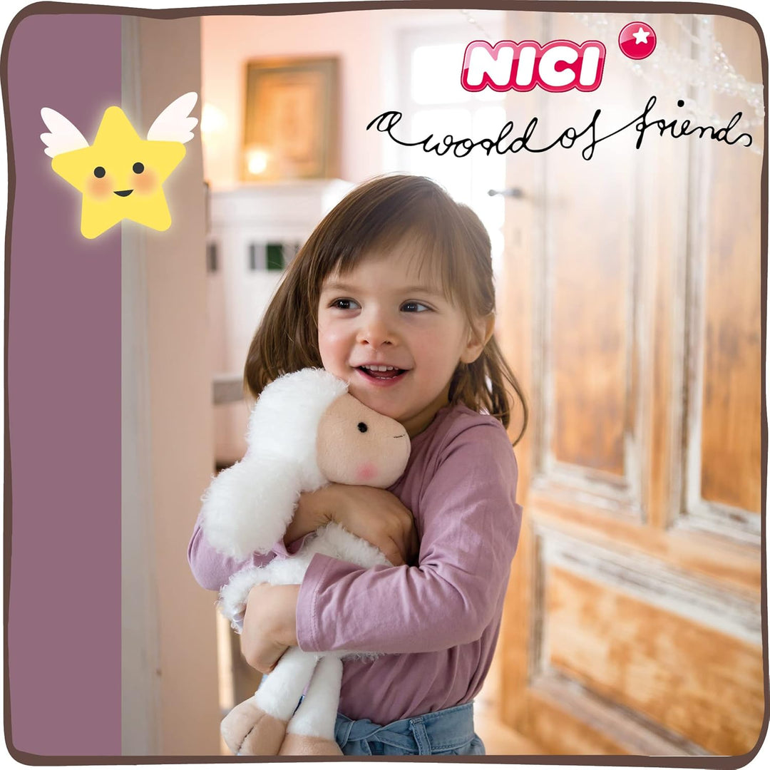 Kuscheltier Schutzengel La La Lammie 30cm mit goldenem Herz & Flügeln in Geschenkbox – Schaf-Engel P