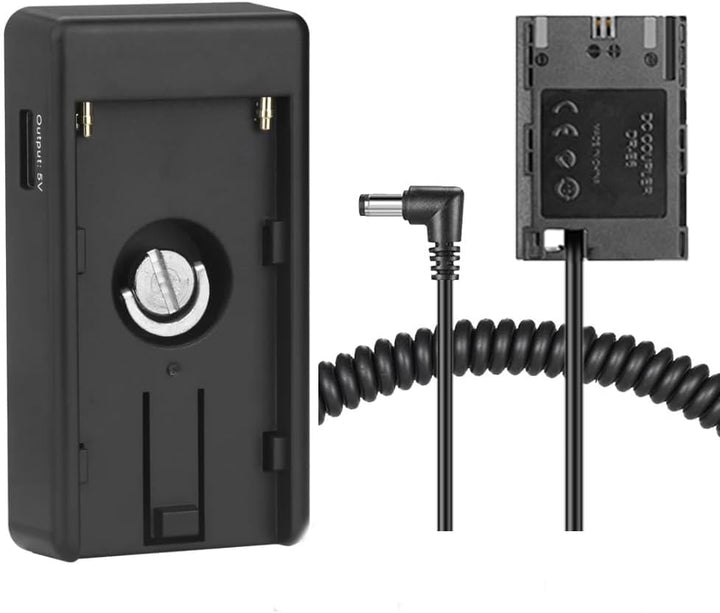 NP-F Akku-Adapterplatte mit Dummy-Akku DR-E6 LP-E6 LP-E6N für Canon EOS 5D Mark II III 6D 70D 5DSR 7