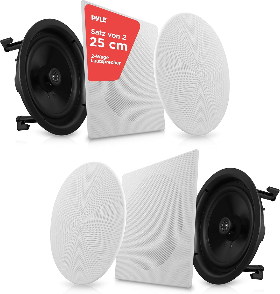 Pyle PDIC16106 Lautsprecher (2-Wege, 2.0 Kanäle, kabelgebunden, 35 – 20.000 Hz, 16 Ohm, weiss)