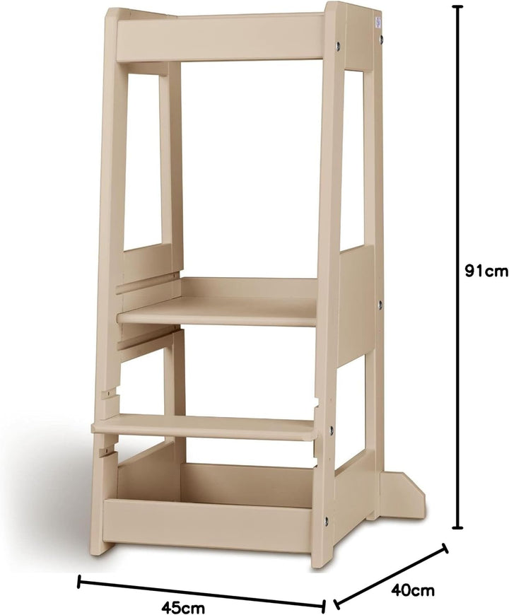 tiSsi® Entdeckerturm/Lernturm Felix mitwachsend Buche massiv Cashmere