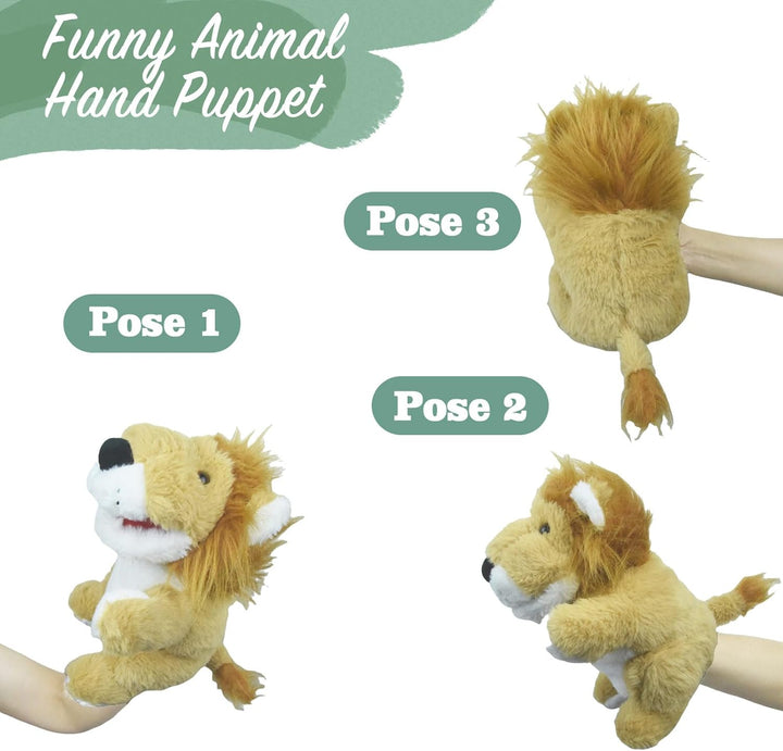 Tiny Heart Handpuppen Löwen Tier Plüsch Spielzeug mit Arbeits Mund Cute Soft Plüsch Puppet für Kinde
