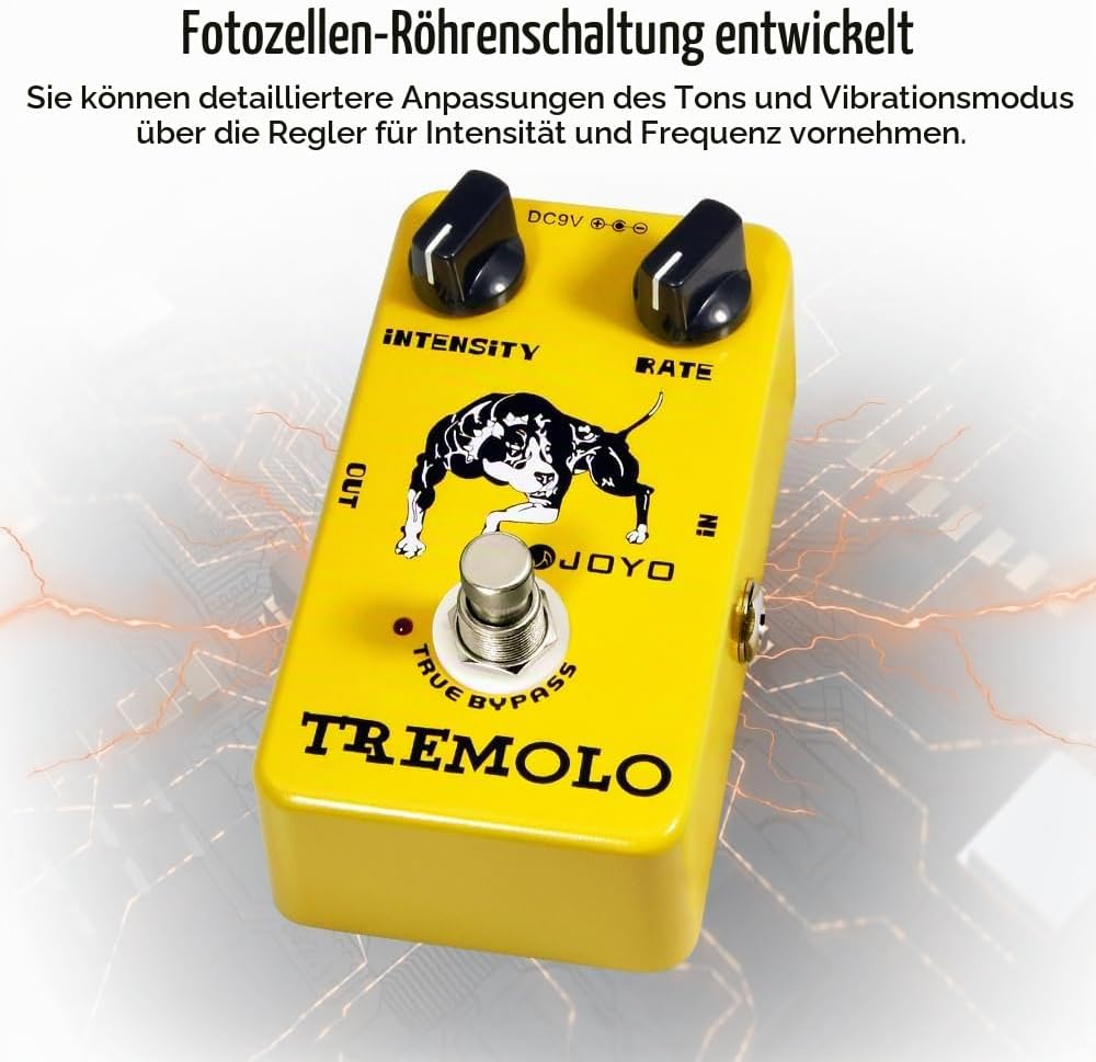 JOYO Tremolo-Effektpedal Beloved Old Amps Photoelektrische Röhrenschaltung Tremolo für E-Gitarren-Ef