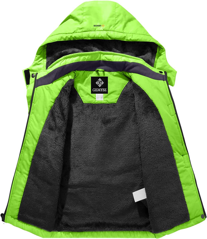 GEMYSE Jungen Skijacke Wasserdichte Winterjacke Warm Gefütterte Kinder Winddichte Schneejacke mit Ka