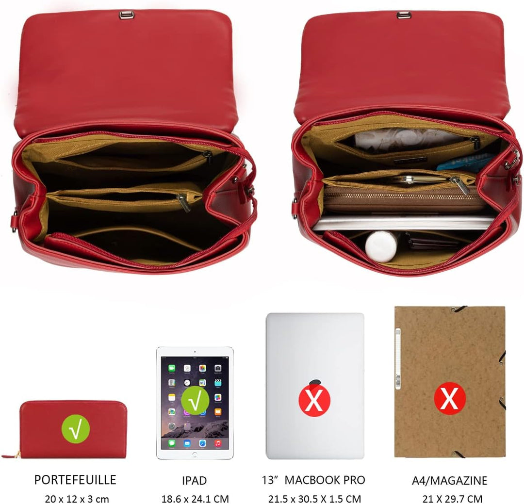 David Jones - Damen Umhängetasche - Frau Handtasche Gesteppte PU Leder - Steppmuster Tasche Mittelgr