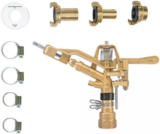 Preis-Zone Messing Sprinkler Rasensprenger Sprenger Impulsregner Set Stativ AG 1" 50m Bradas 0147