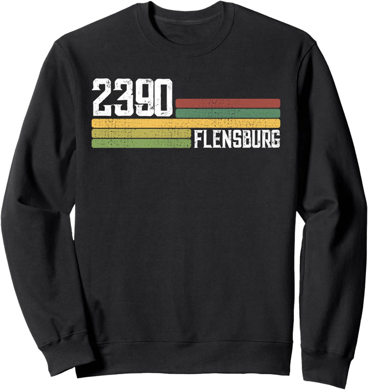2390 Flensburg Retro Alte PLZ Vintage Schild Sweatshirt