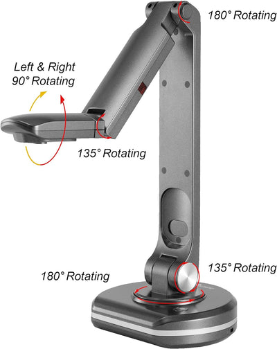 JOYUSING 8MP HD USB Dokumentenkamera für Lehrer mit Licht, Mac, Windows, Chrom kompatibel Hervorrage